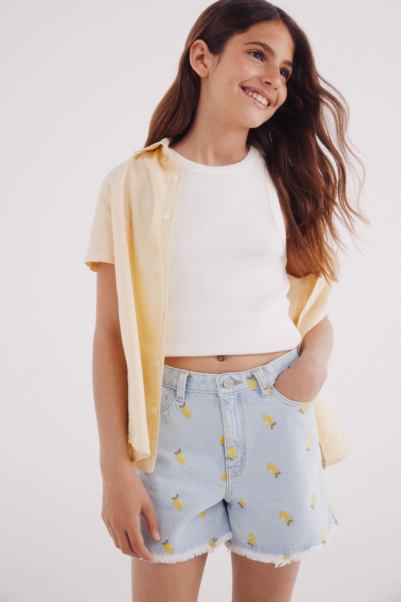 Springfield Kids Shorts denim lim&atilde;o para meninas