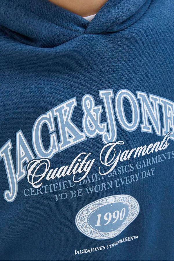 Jack & Jones Junior Sudadera logo con capucha azul
