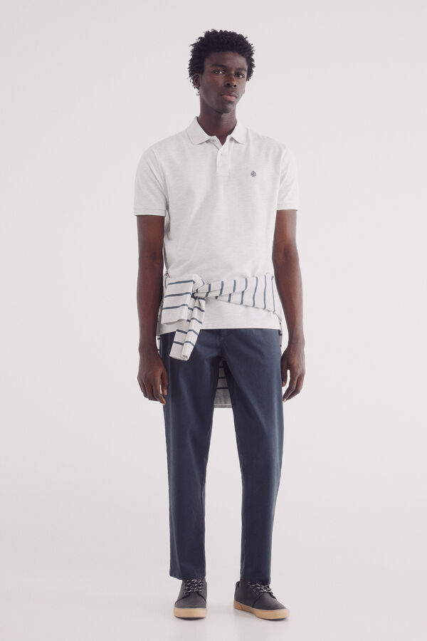 Springfield Polo piqué fantasia básica regular fit cinzento