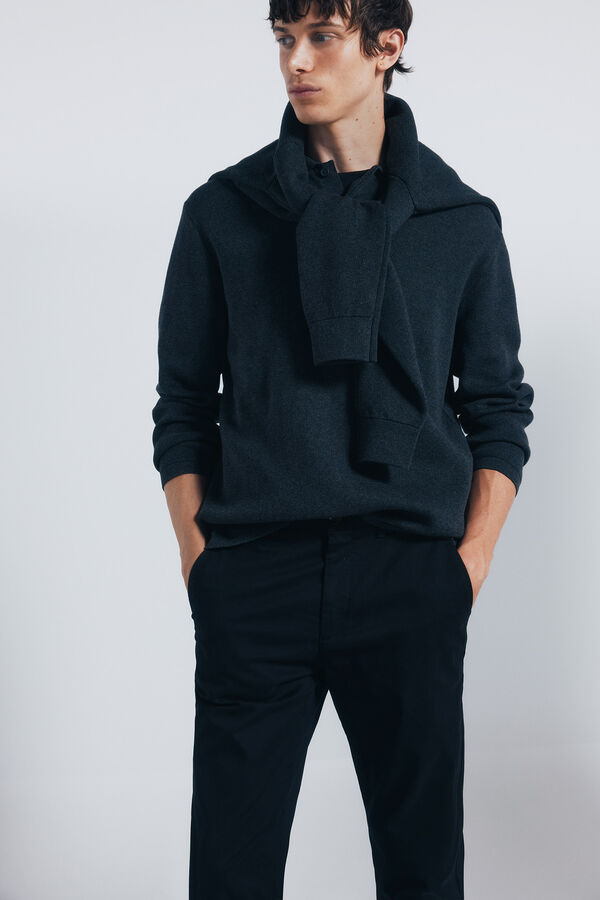 Springfield Pantal&oacute;n chino slim fit negro