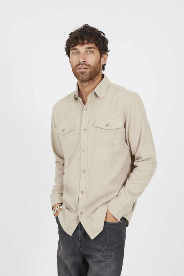 Brave Soul Camisa de manga comprida cru