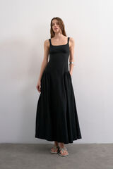 Topshop Vestido comprido de al&ccedil;as preto