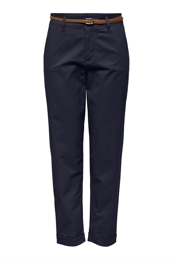Only Pantal&oacute;n tipo chino con cintur&oacute;n azul
