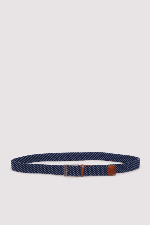 Springfield Cintur&oacute;n trenzado bicolor azul