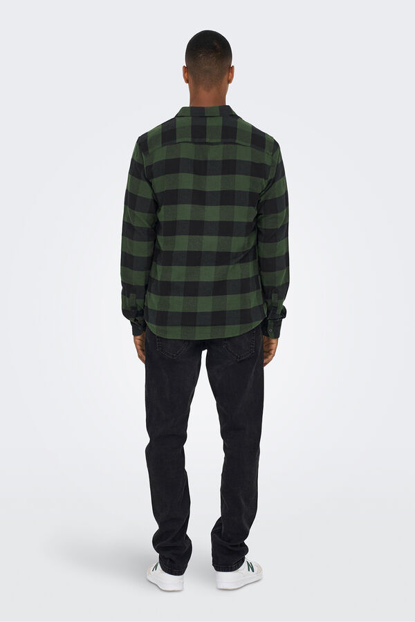 Only & Sons Camisa manga de manga comprida verde