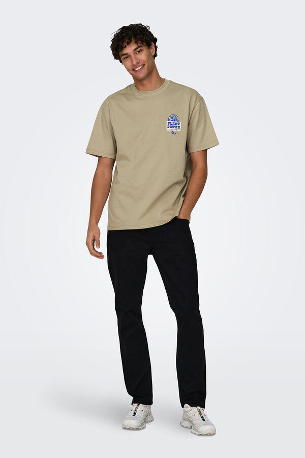 Only & Sons T-shirt plant power bege