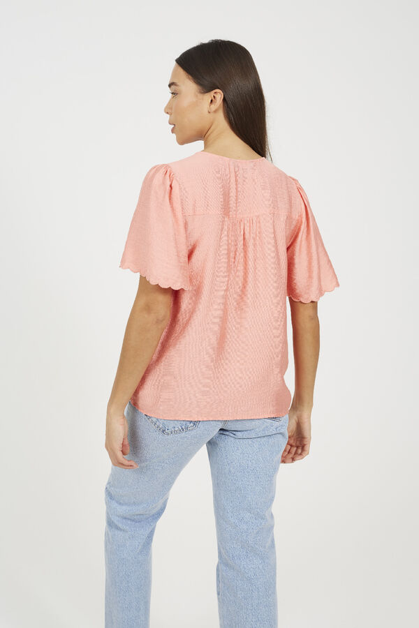 Brave Soul Blusa manga curta com botões borgonha