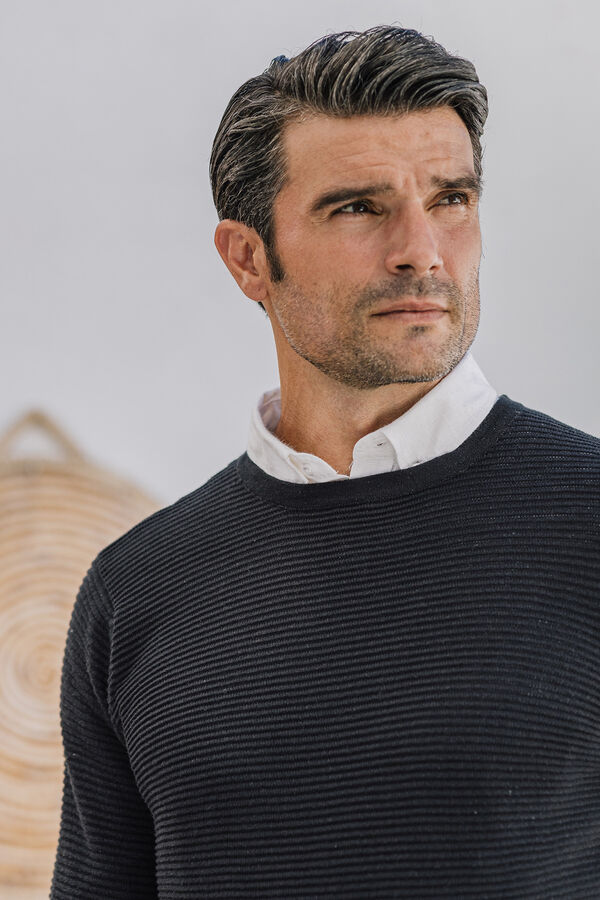 Celopman Jersey B&aacute;sico Ottoman negro