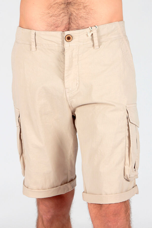 Brave Soul Short cargo con siete bolsillos beige