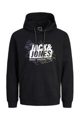 Jack & Jones PLUS Sweatshirt capuz com detalhe estampado PLUS preto
