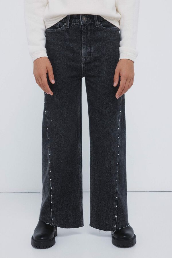 Springfield Kids Cal&ccedil;a jeans culotte com denim para menina cinzento