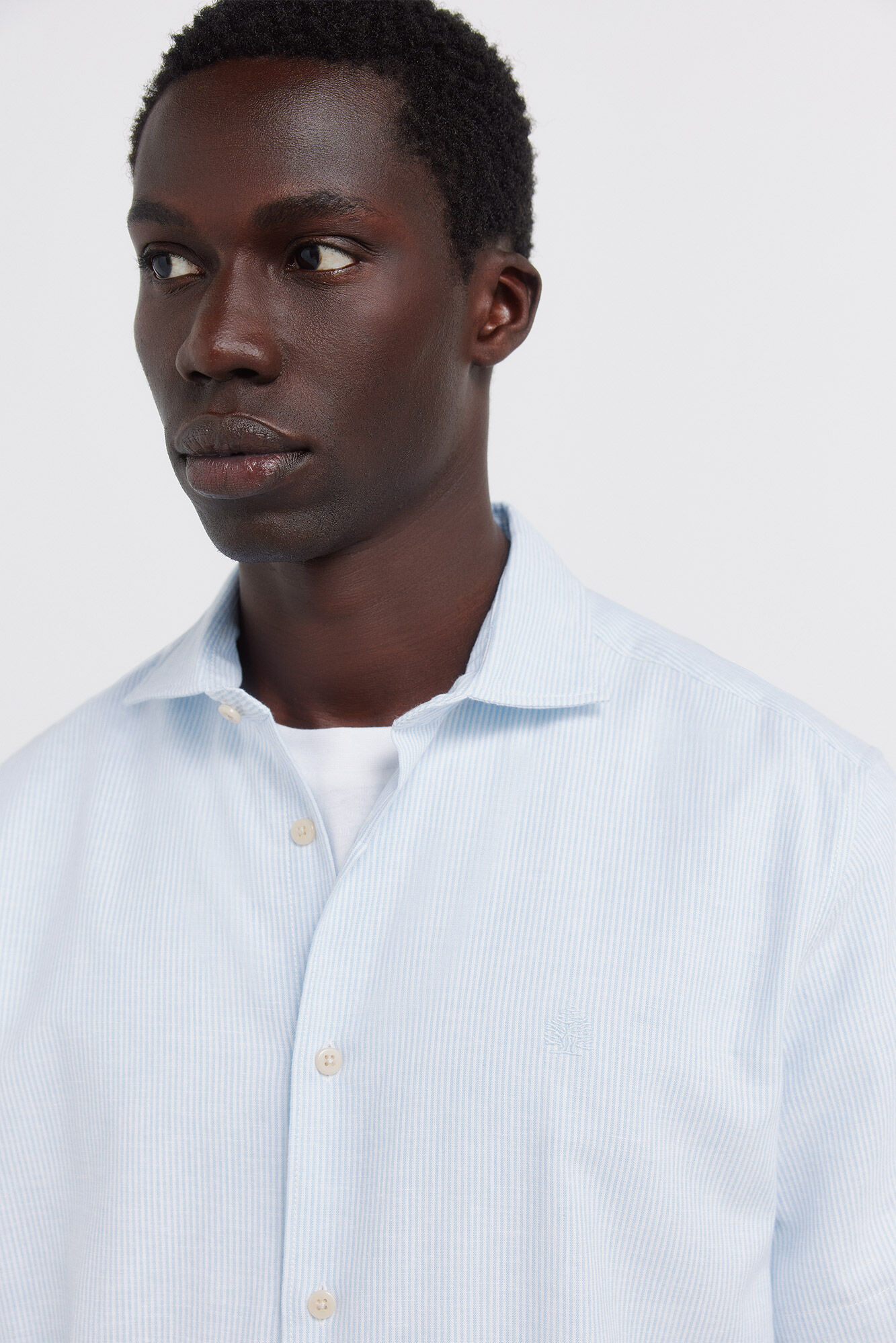 Springfield Camisa manga corta lino micro raya