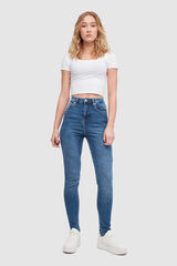 Inside Jeans Skinny Tiro Alto azul