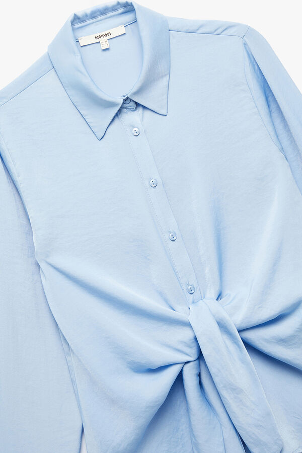 Koton camisa de cetim azul