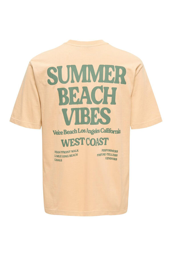 Only & Sons Camisola de manga curta texto rosa