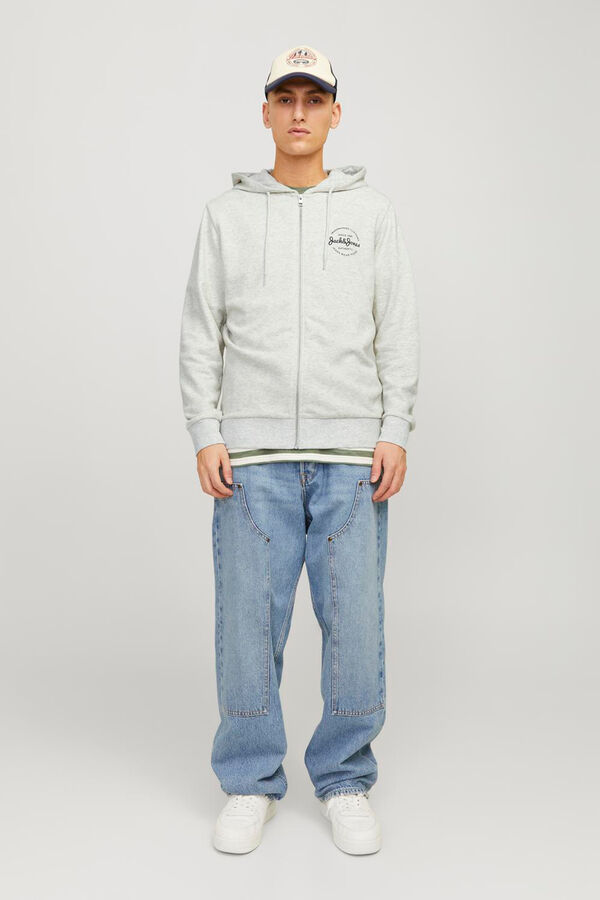 Jack & Jones Sweatshirt com capuz padr&atilde;o branco