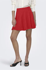 Only Saia curta algodão vermelho
