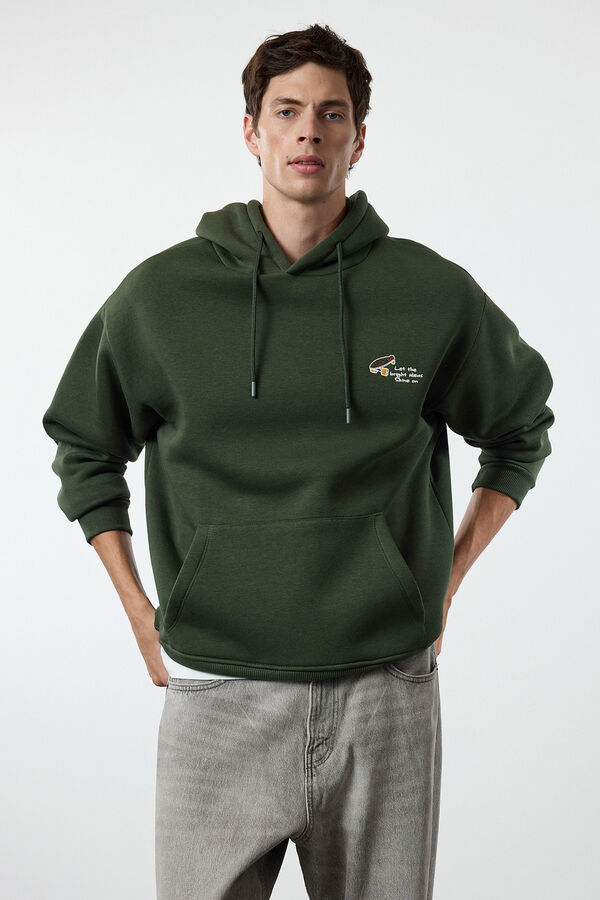 Trendyol Sweatshirt com capuz Caqui escuro