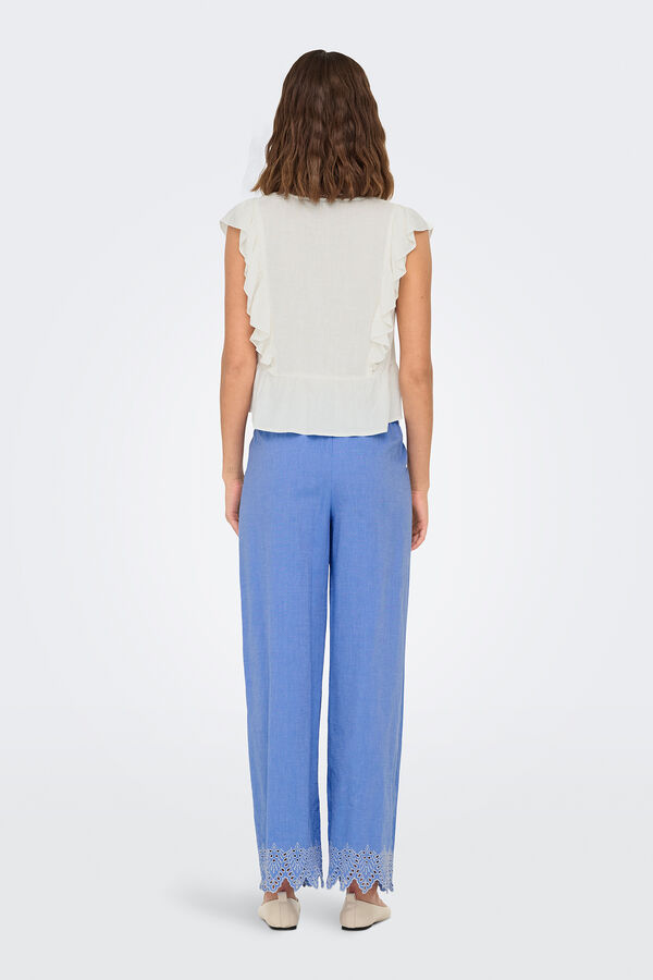 Only Blusa regular fit de lino blanco