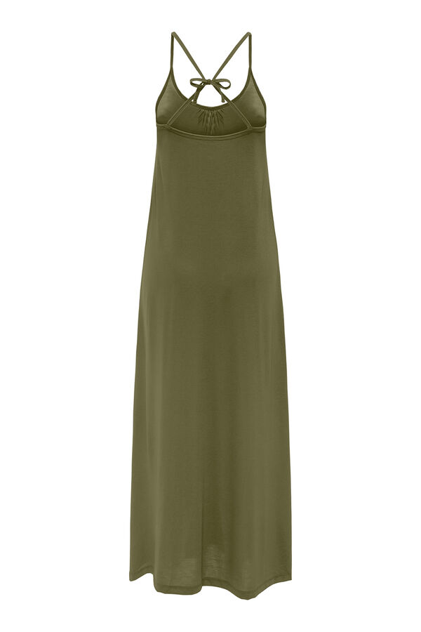 JDY Vestido largo fluido kaki