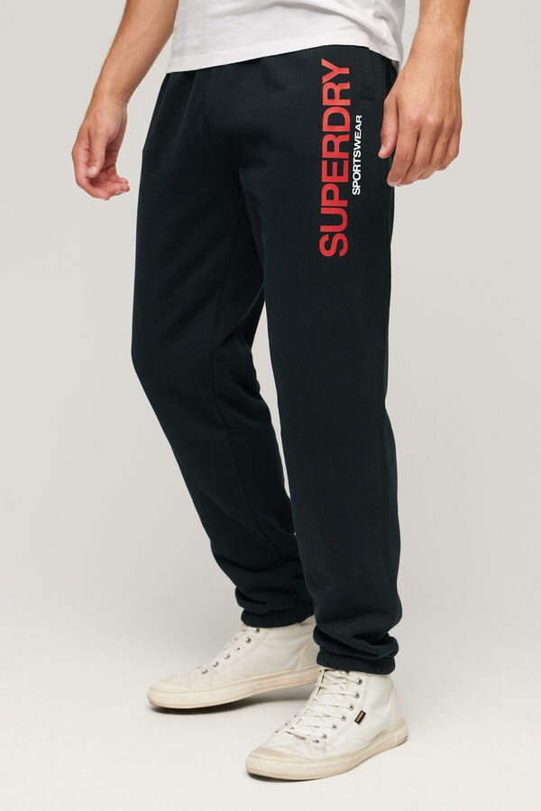 Superdry Joggers de corte afunilado com log&oacute;tipo Sportswear azul