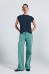 Springfield Cal&ccedil;a jeans culotte com tachas verde