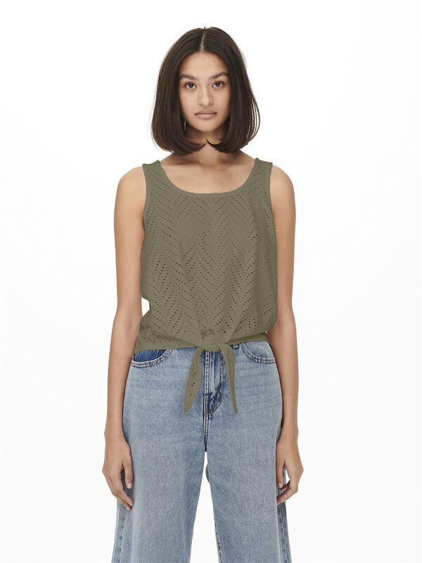 JDY Top calado verde