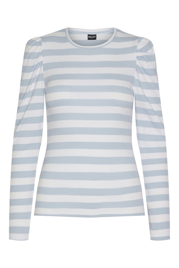 Pieces Top de algod&oacute;n de manga larga blanco