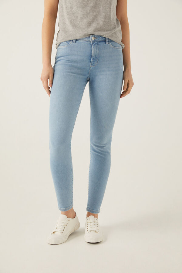 Springfield Jeans Slim Cropped Lavagem Sustentável azul
