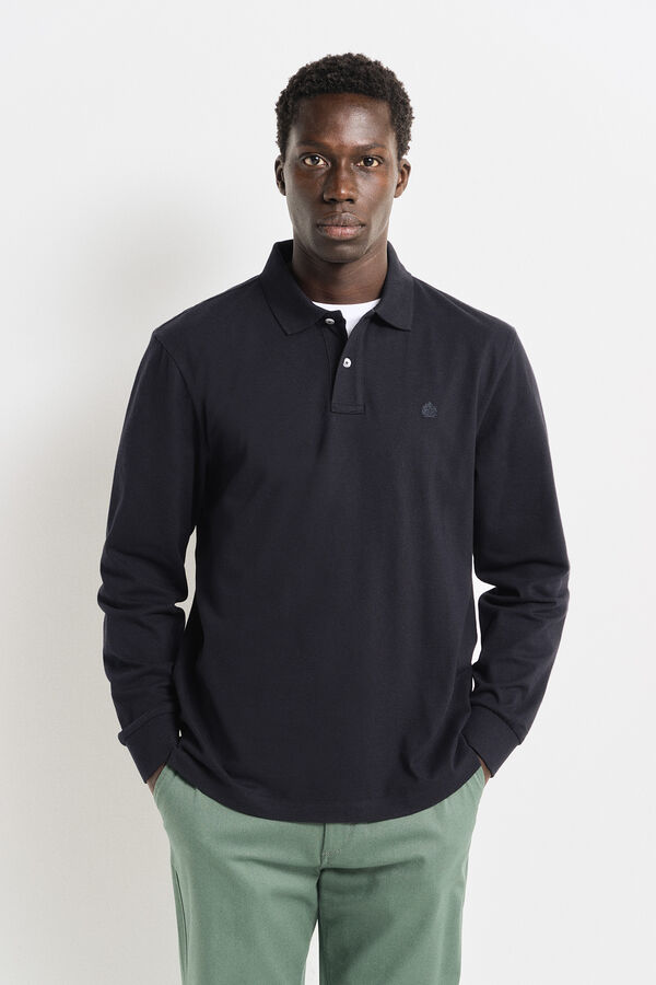 Springfield Polo b&aacute;sico manga larga Springfrield azul