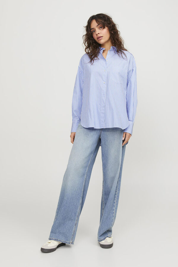 Jack & Jones Camisa Oxford de algod&oacute;n azul