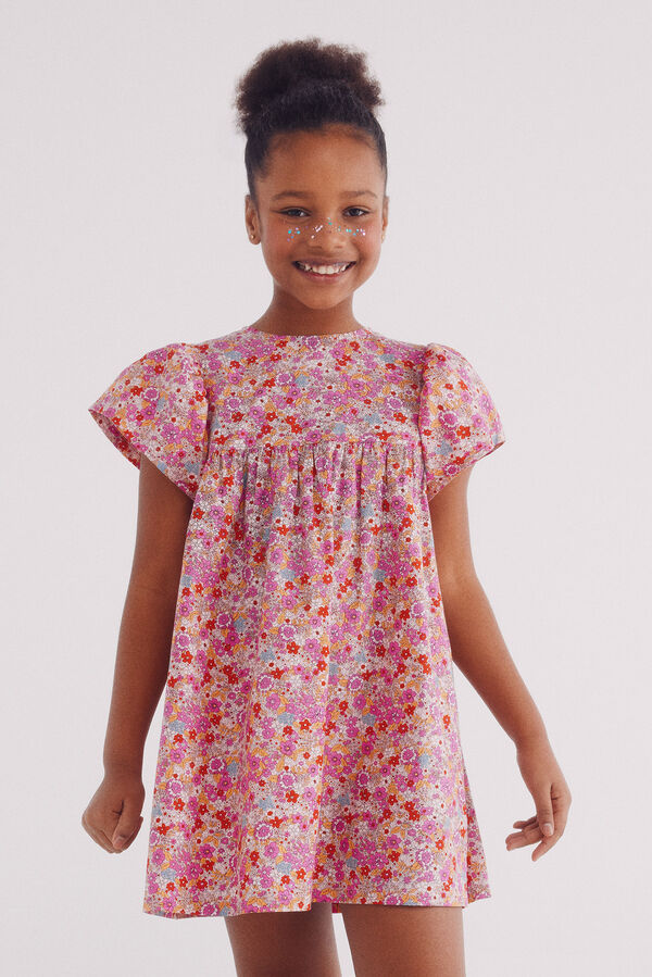 Springfield Kids Vestido flores menina rosa