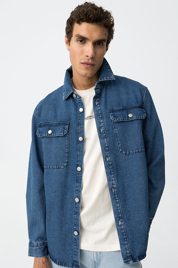Tiffosi Camisa denim oversized azul