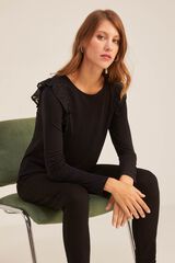 Springfield Camiseta Volantes Plumeti negro