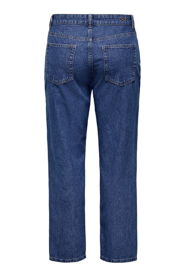 JDY Jeans rectos tiro medio azul