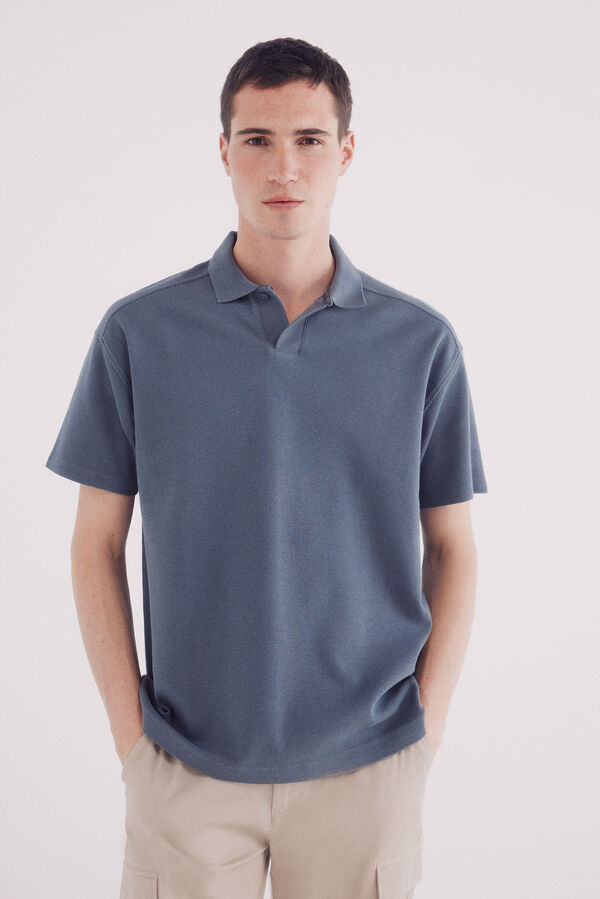 Springfield Camisa p&oacute;lo waffle de regular fit azul