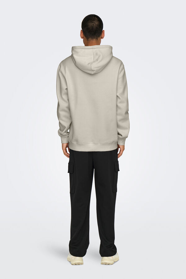 Only & Sons Sudadera con capucha ajustable con cordones y detalle frontal. gris