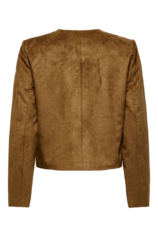 Only Chaqueta efecto ante tostado