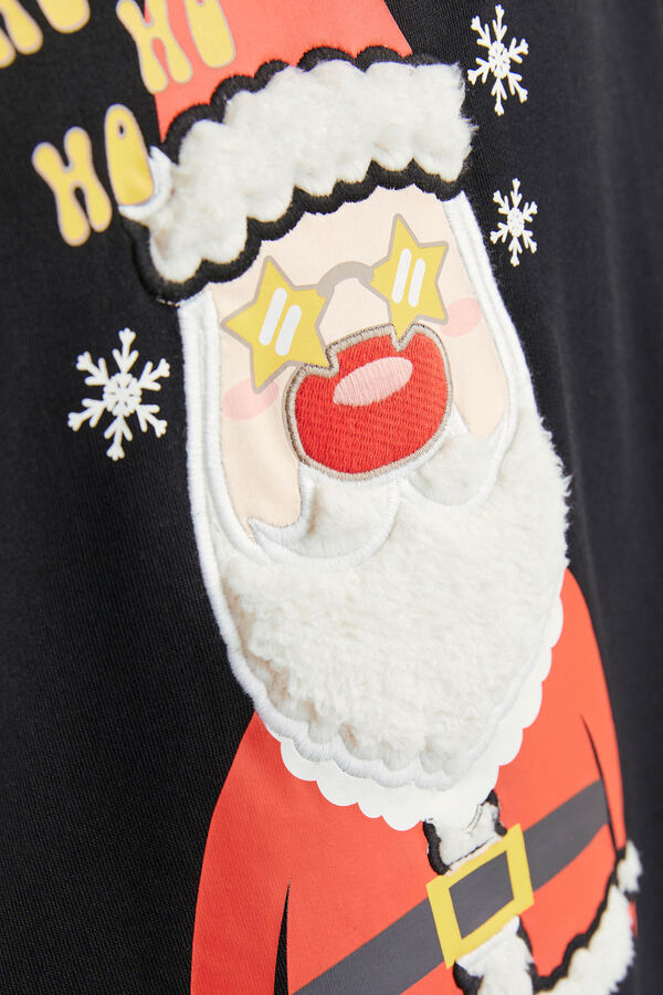 Jack & Jones Sweatshirt de Natal com corte padr&atilde;o preto