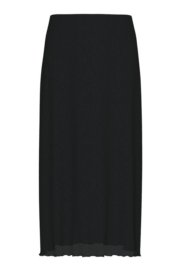 Pieces Saia midi de flores preto