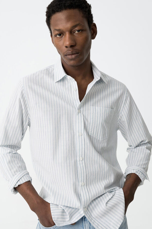 Tiffosi Camisa regular fit Oxford a rayas azul