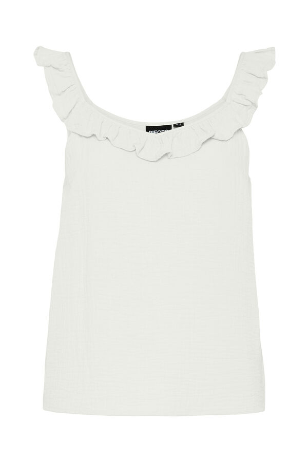 Pieces Top de algod&oacute;n blanco