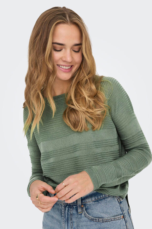 Only Camisola de manga comprida e gola redonda verde