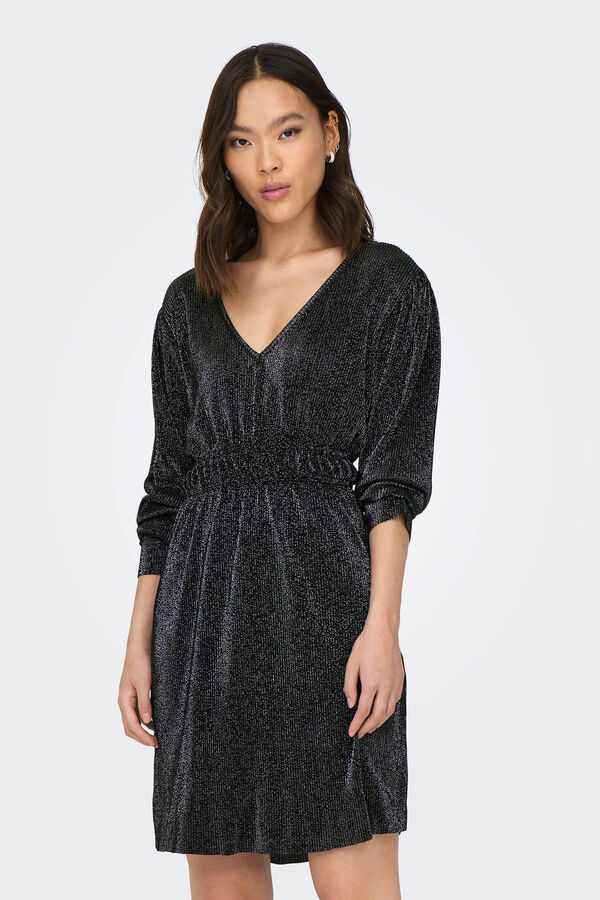 JDY Vestido curto com brilho preto