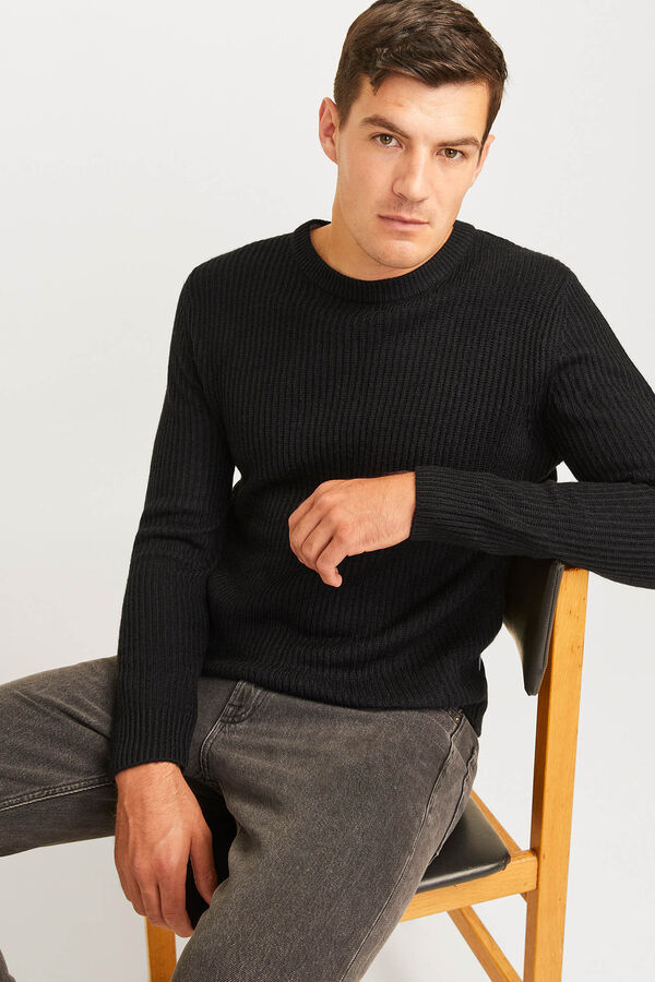 JJ REBEL Jersey b&aacute;sico liso negro