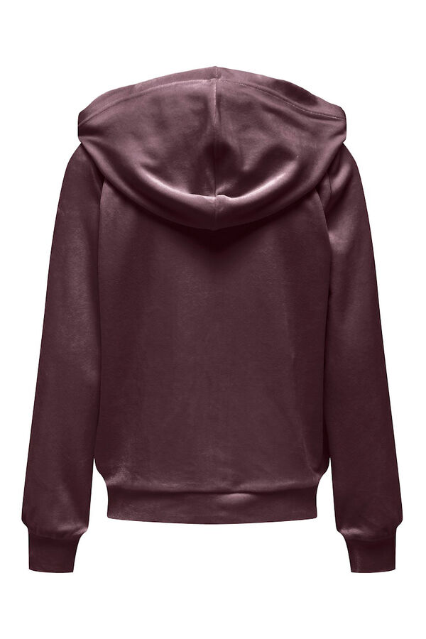 Only Girls Sweatshirt efeito veludo rosa