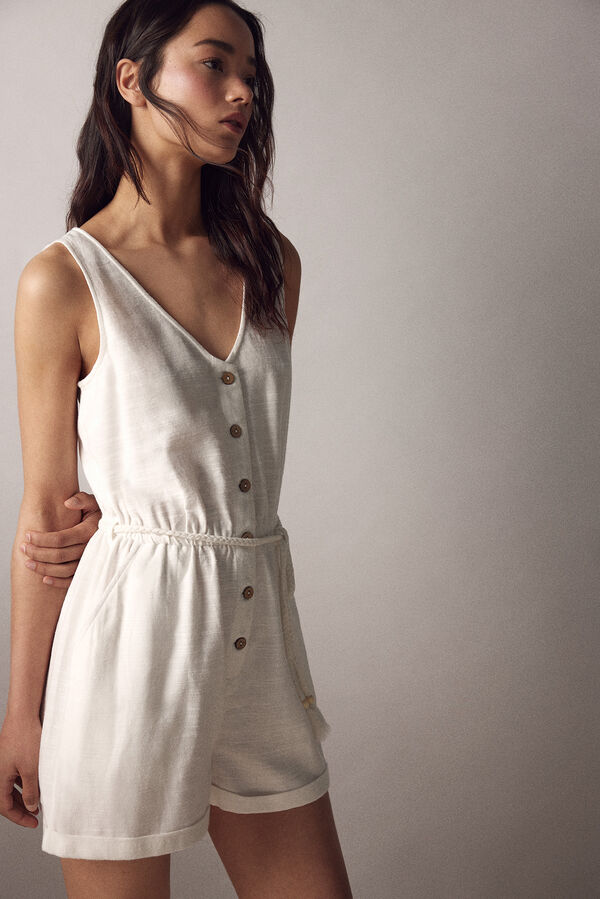 Springfield Mono Corto Cintur&oacute;n Algod&oacute;n blanco