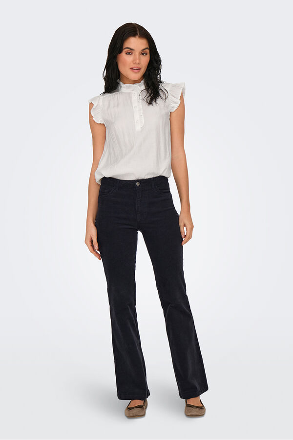 JDY Blusa sin mangas volantes blanco