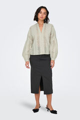 Only Falda midi ajustada de tiro alto negro