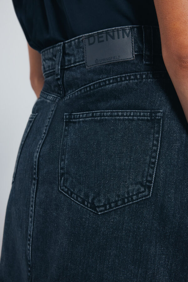 Springfield Falda corta vaquera tachas negro